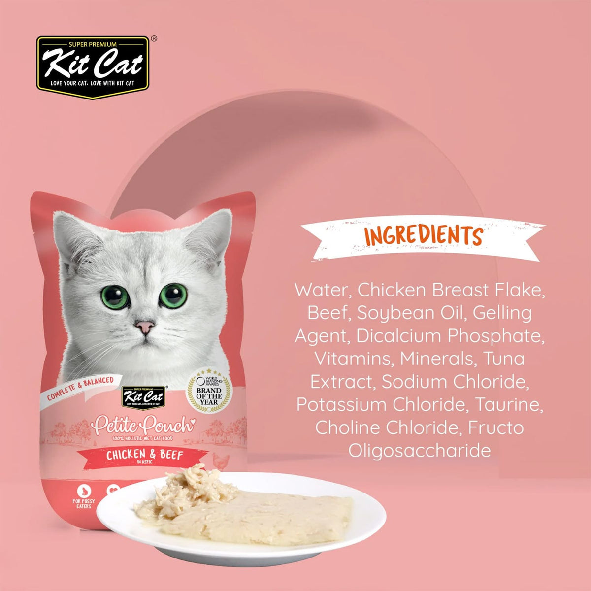 Kit Cat Petite Pouch 70g - Chicken & Beef