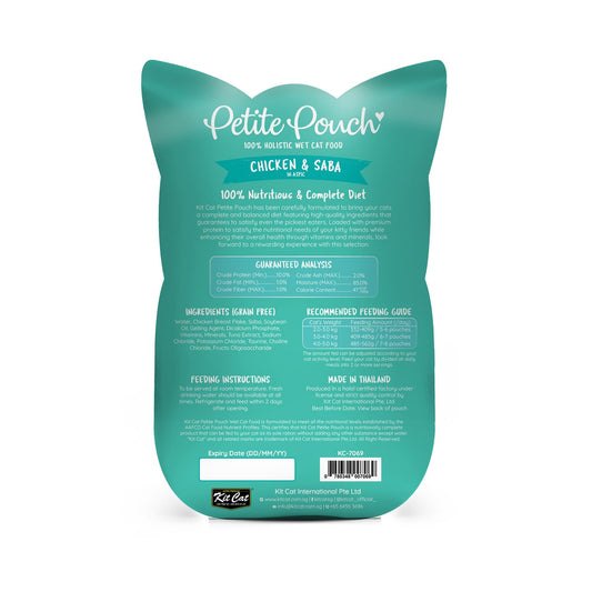 Kit Cat Petite Pouch 70g - Chicken & Saba