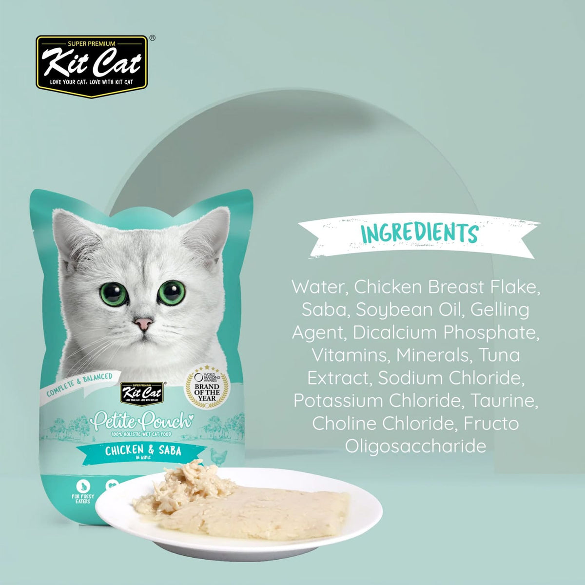 Kit Cat Petite Pouch 70g - Chicken & Saba