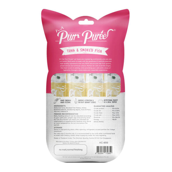 Kit Cat Purr Puree Tuna & Smoked Fish Cat Treats 4X15G