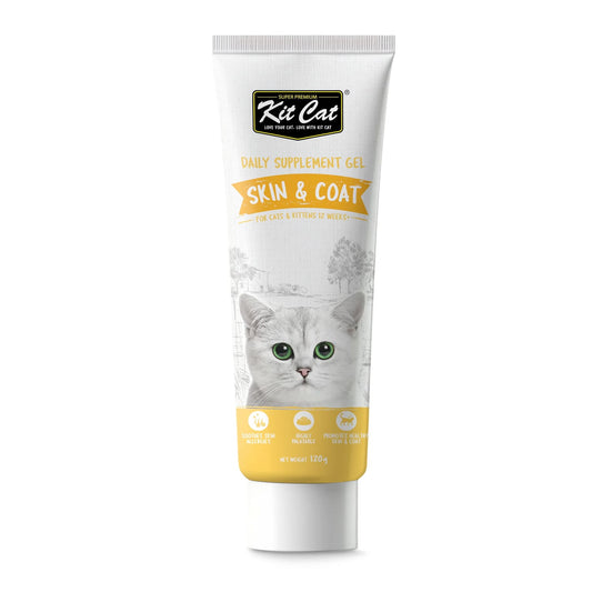 Kit Cat Daily Nutritional Supplement Gel For Cats & Kittens - Skin & Coat (120g)