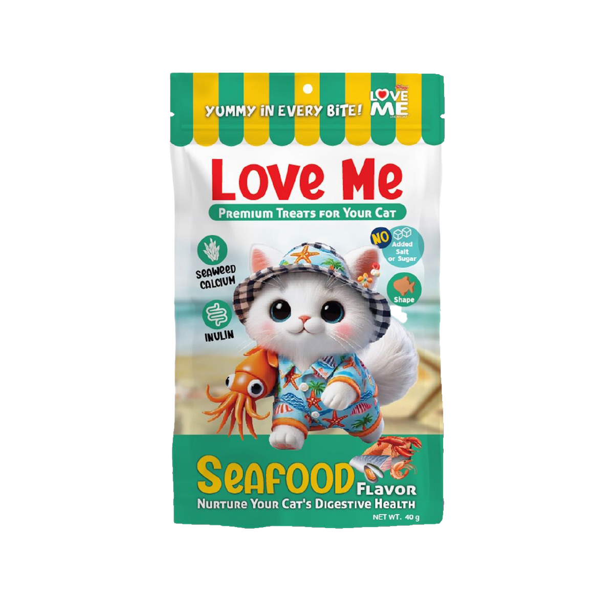 Love Me Premium Cat Treat (Seafood) 40gm
