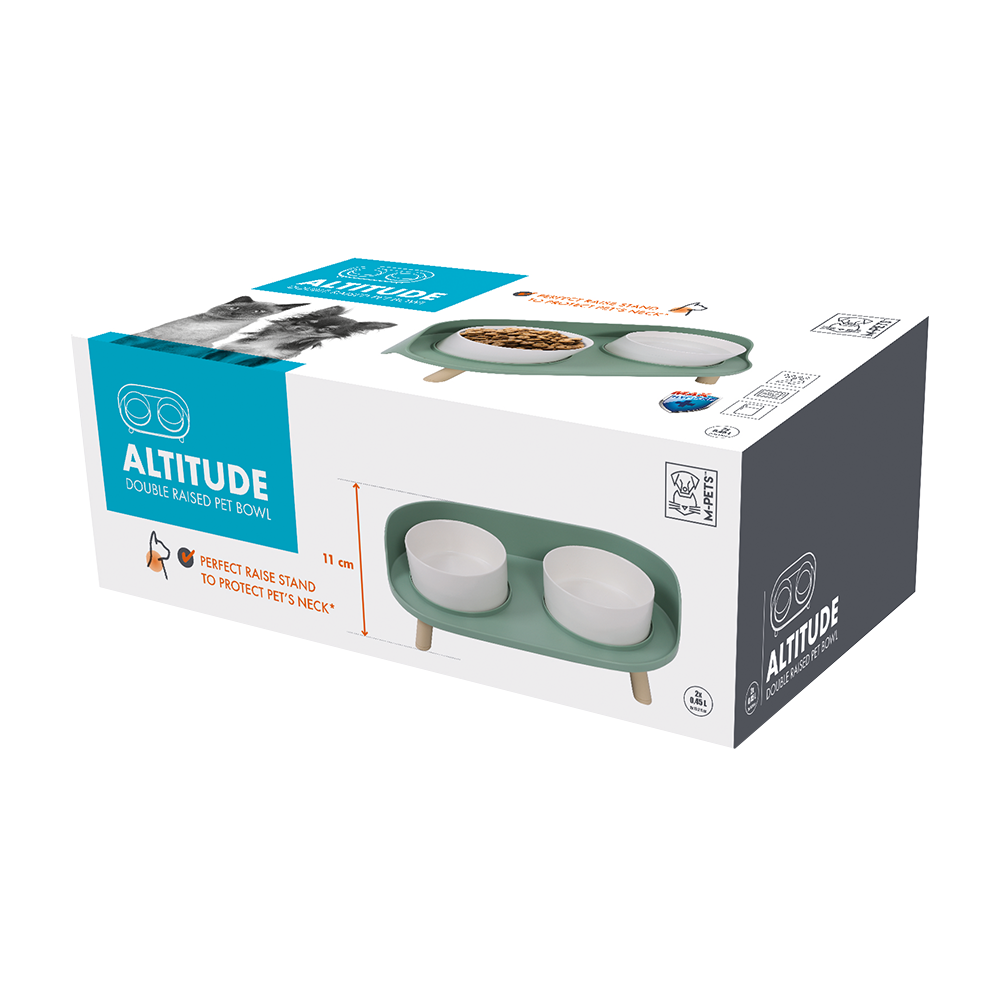 M-PETS Altitude Double Raised Pet Bowl
