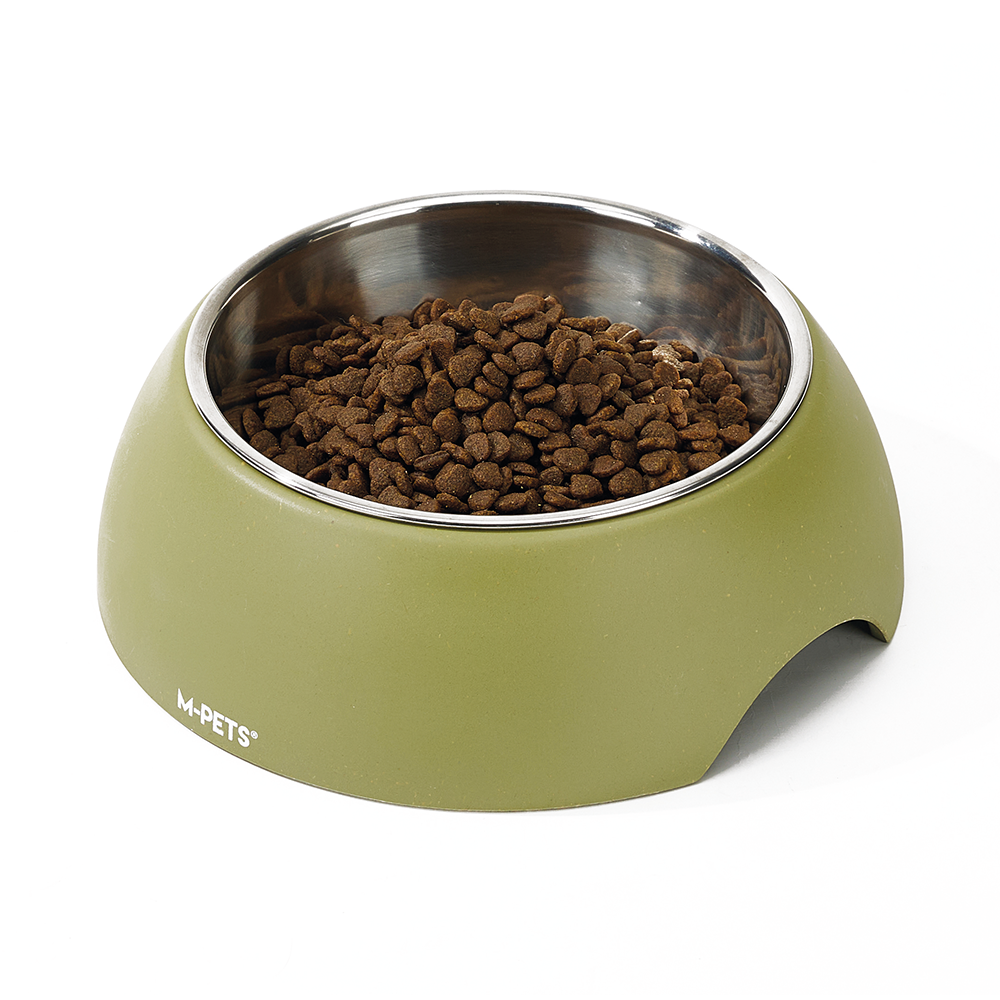 M-PETS Eco Bamboo Bowl Olive