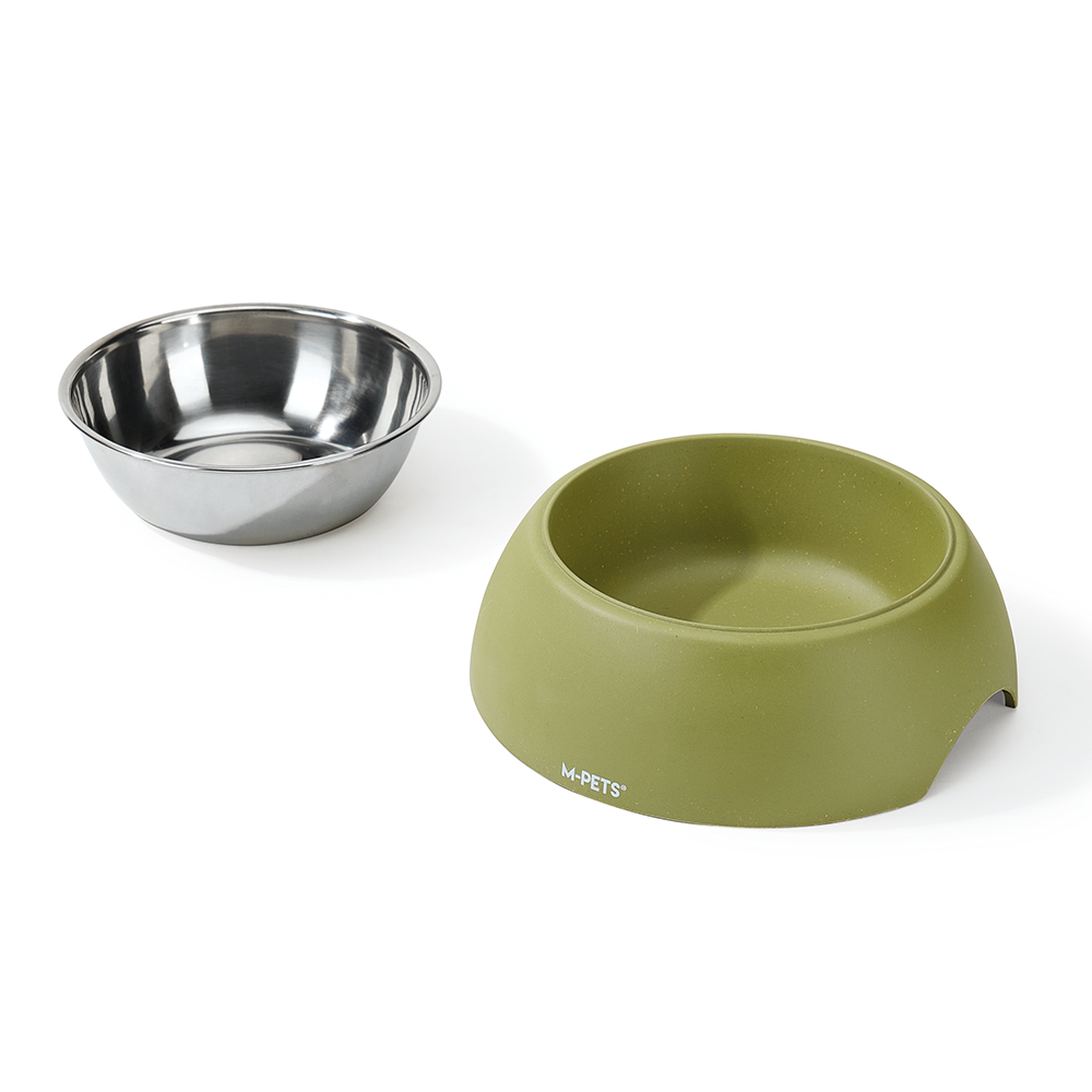 M-PETS Eco Bamboo Bowl Olive