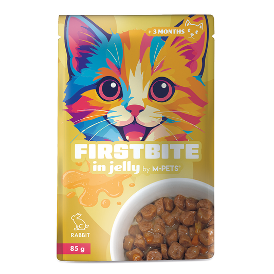 M-PETS Firstbite Rabbit in Jelly Wet Food Pouches for Cats 12x85g