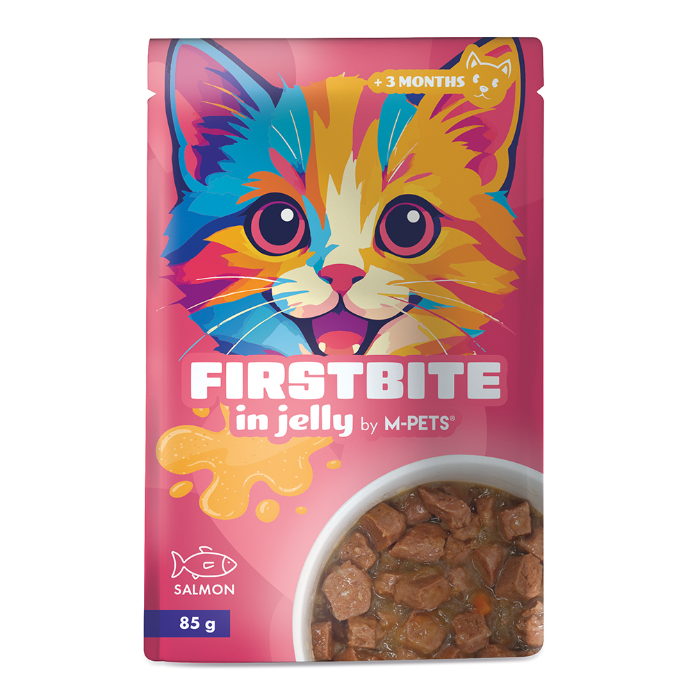 M-PETS Firstbite Salmon in Jelly Wet Food Pouches for Cats 12x85g