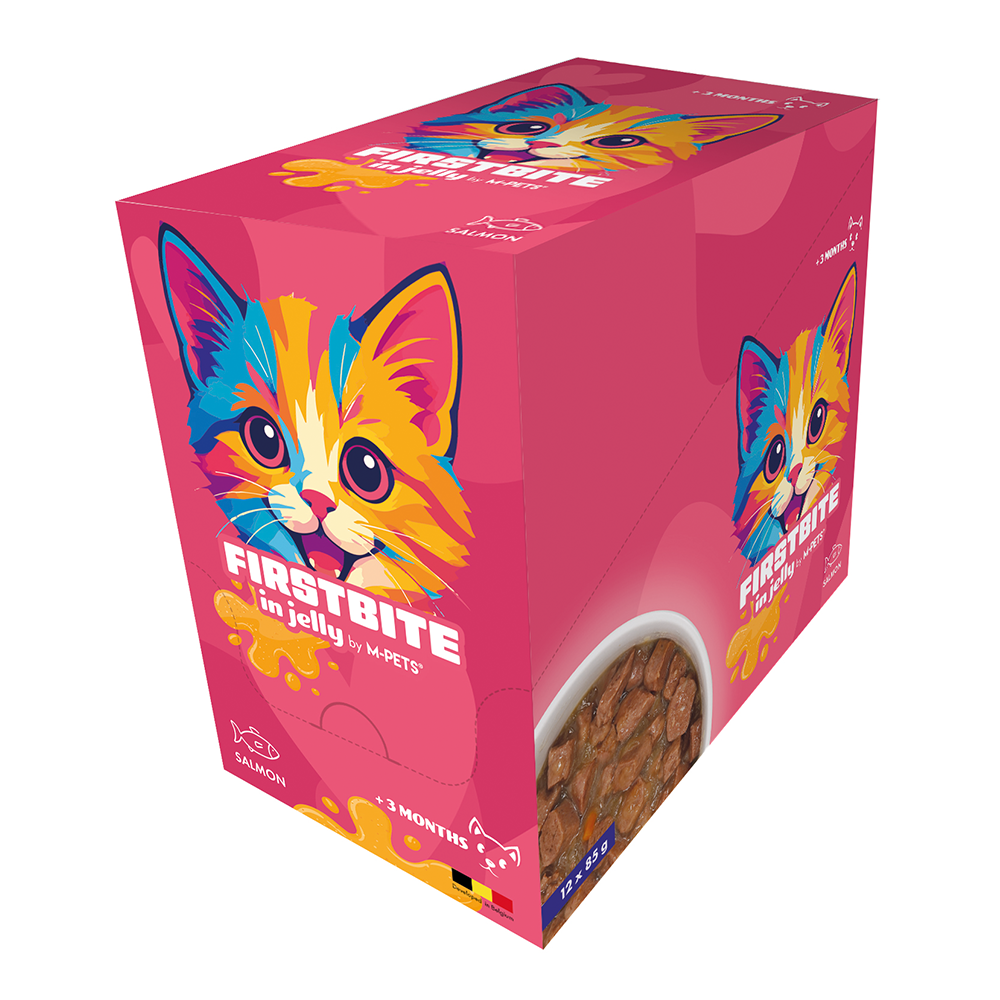 M-PETS Firstbite Salmon in Jelly Wet Food Pouches for Cats 12x85g
