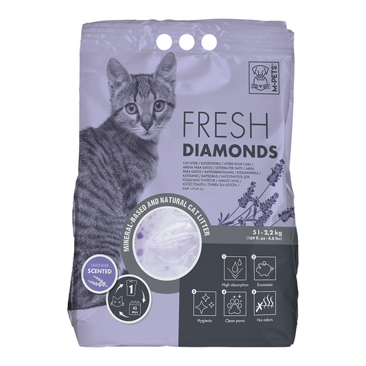 M-PETS Fresh Diamonds Silica Gel Cat Litter Lavender Scented