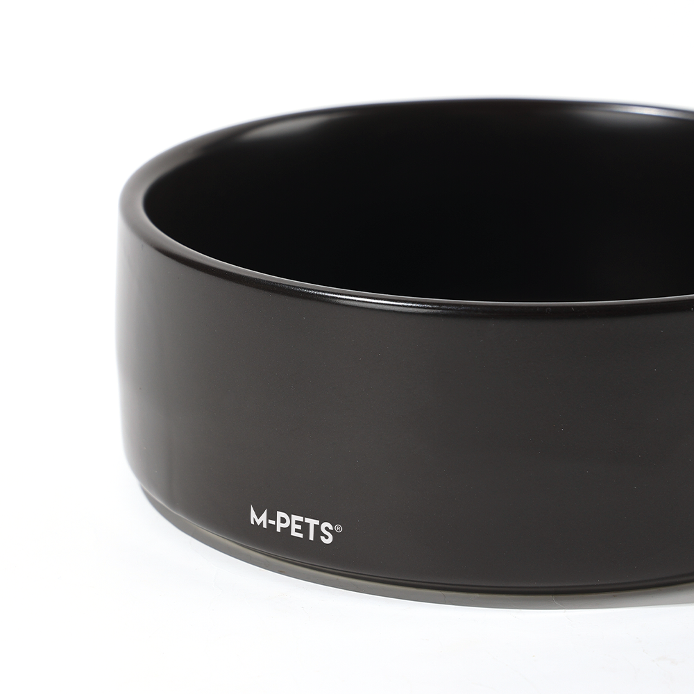 M-PETS OPERA Ceramic Bowls with Bamboo Stand Black