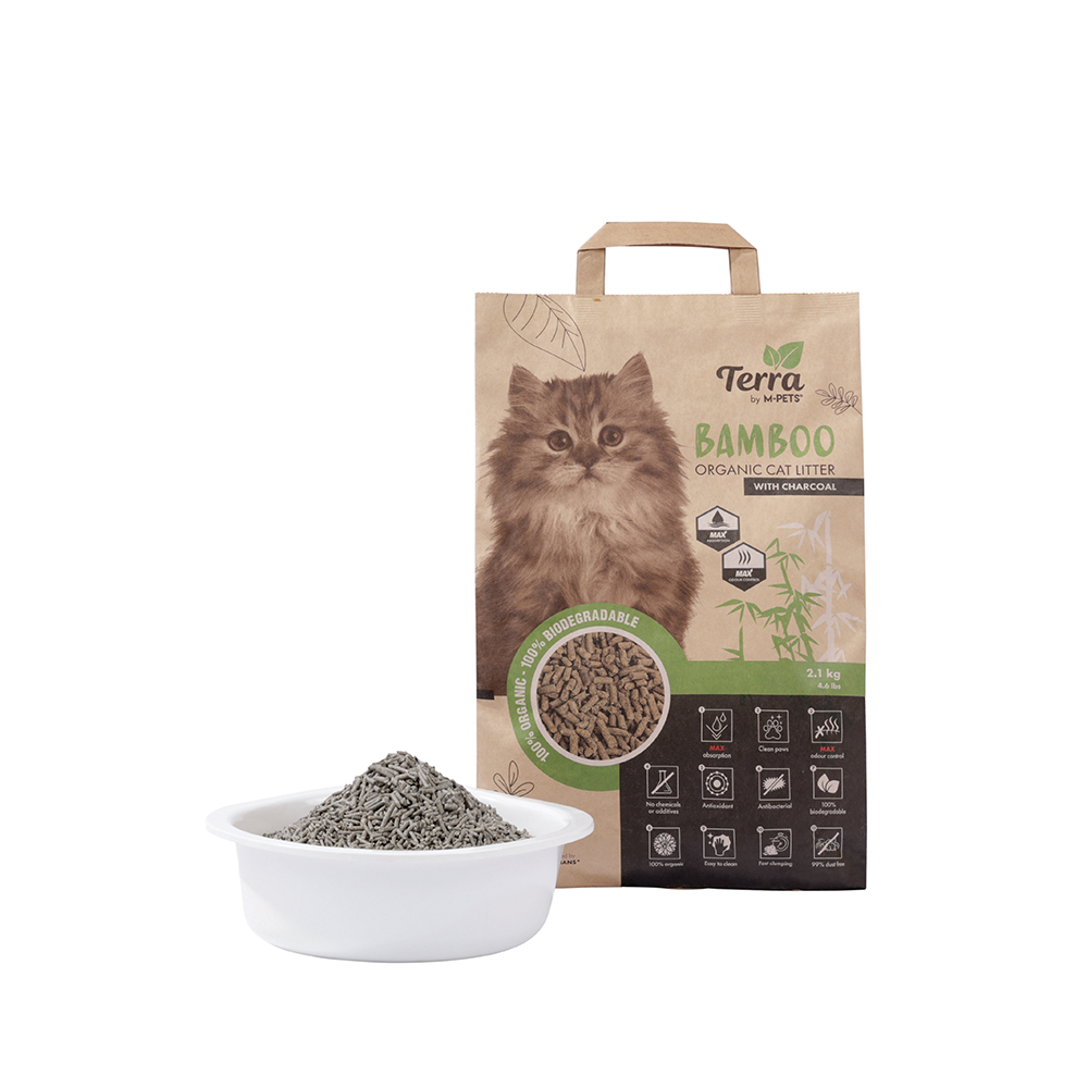 M-PETS Terra Bamboo Organic Cat Litter with Charcoal 5L