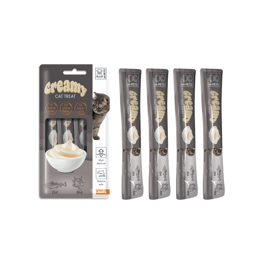 M-PETS Creamy Treats for Cats – Cod & Beef 4x15g (60g)