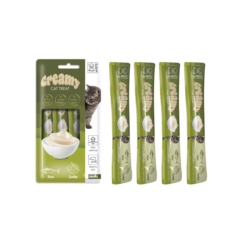 M-PETS Creamy Treats for Cats – Tuna & Scallop 4x15g (60g)