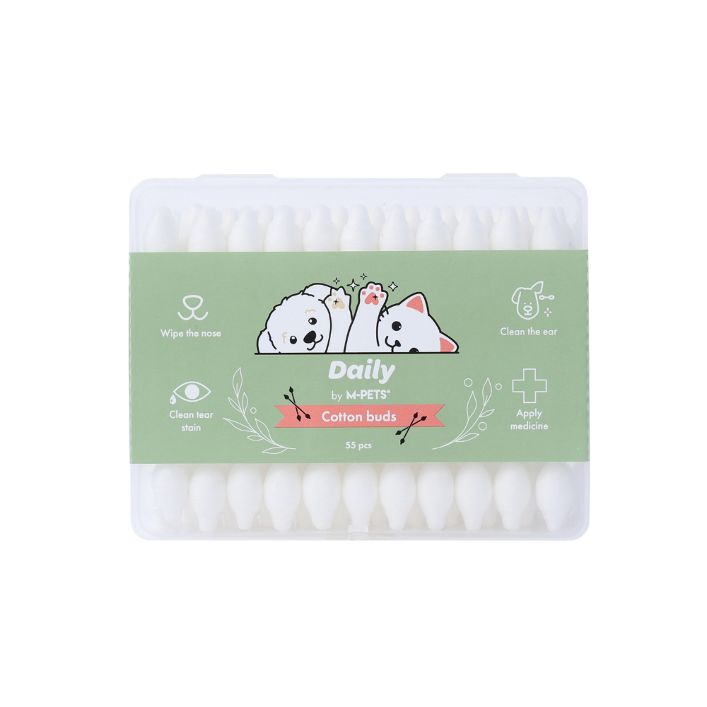 M-PETS Daily Pet Cotton Buds 10.8×8.7x4cm 55 pcs
