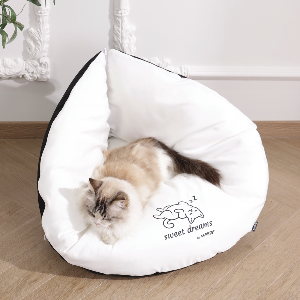 M-PETS Sweet Dreams Triangle Cat Cushion Black & White