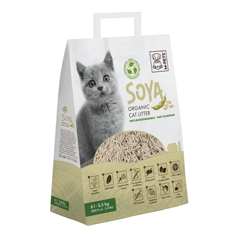 M-PETS Soya Organic Tofu Cat Litter Non Scented – 100% Biodegradable