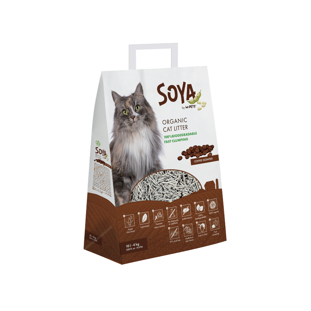 M-PETS Soya Organic Tofu Cat Litter Coffee Scented – 100% Biodegradable