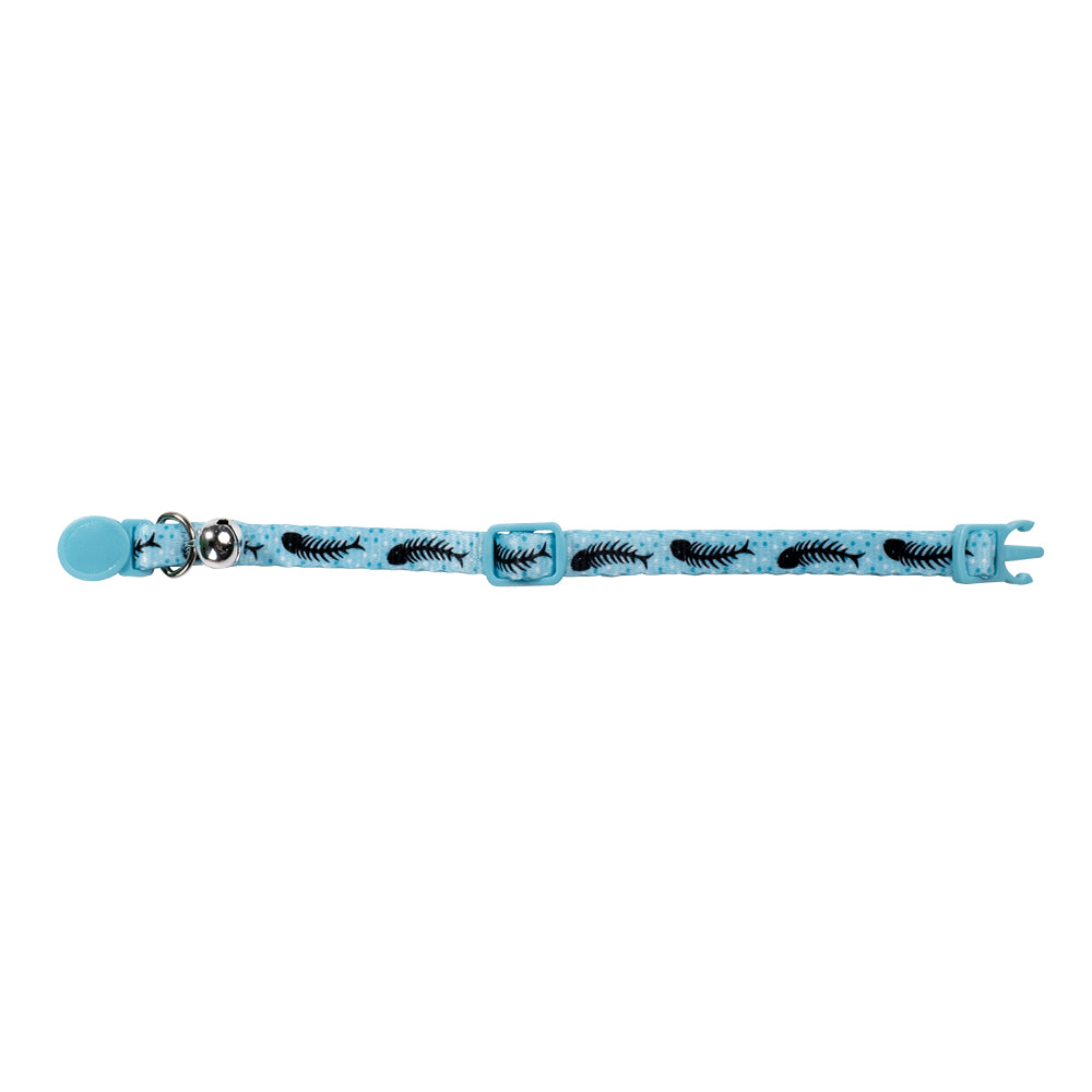 M-PETS Zany Cat Eco Collar Light Blue Fish Bone