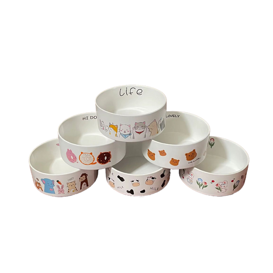 Round Flat Ceramic Bowls (5x2.5 Inch)