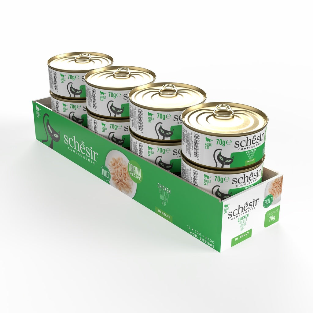 Schesir Complements Cat Wet Food in Jelly Can- Chicken 70g