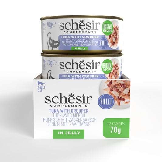 Schesir Complements Cat Wet Food in Jelly Can- Tuna With Grouper 70g