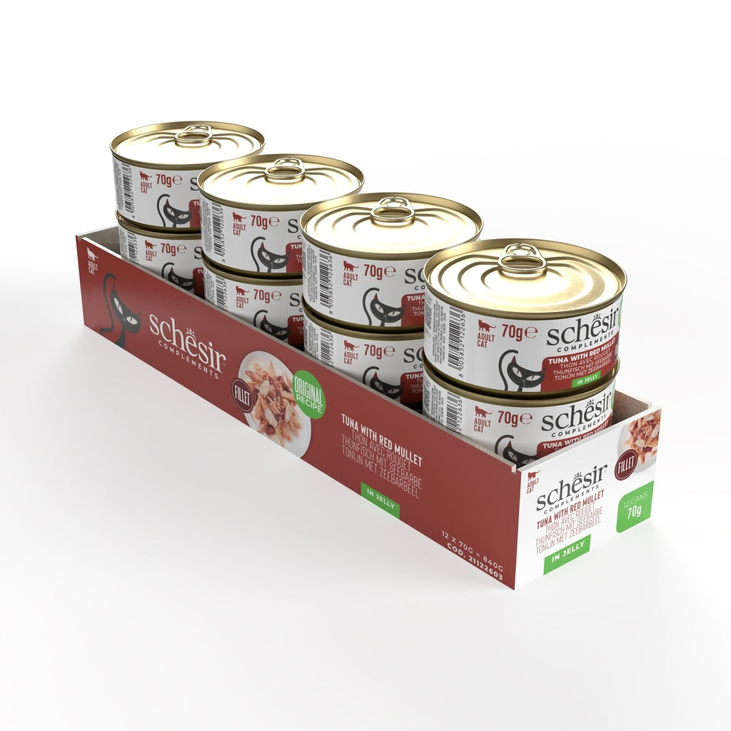 Schesir Complements Cat Wet Food in Jelly Can- Tuna With Red Mullet 70g