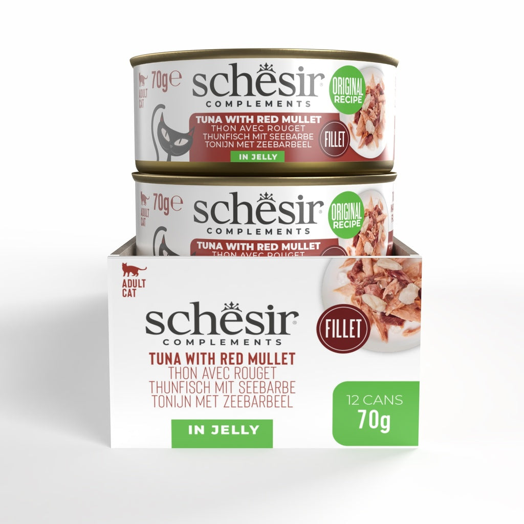 Schesir Complements Cat Wet Food in Jelly Can- Tuna With Red Mullet 70g