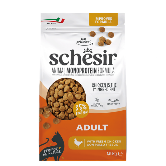 Schesir Monoprotein Adult Dry Cat Food – Fresh Chicken-1.5kg