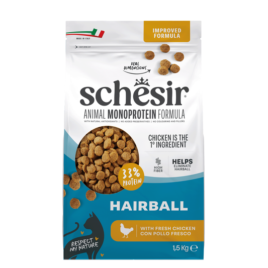 Schesir Cat Dry Food Hairball with Chicken 1.5kg