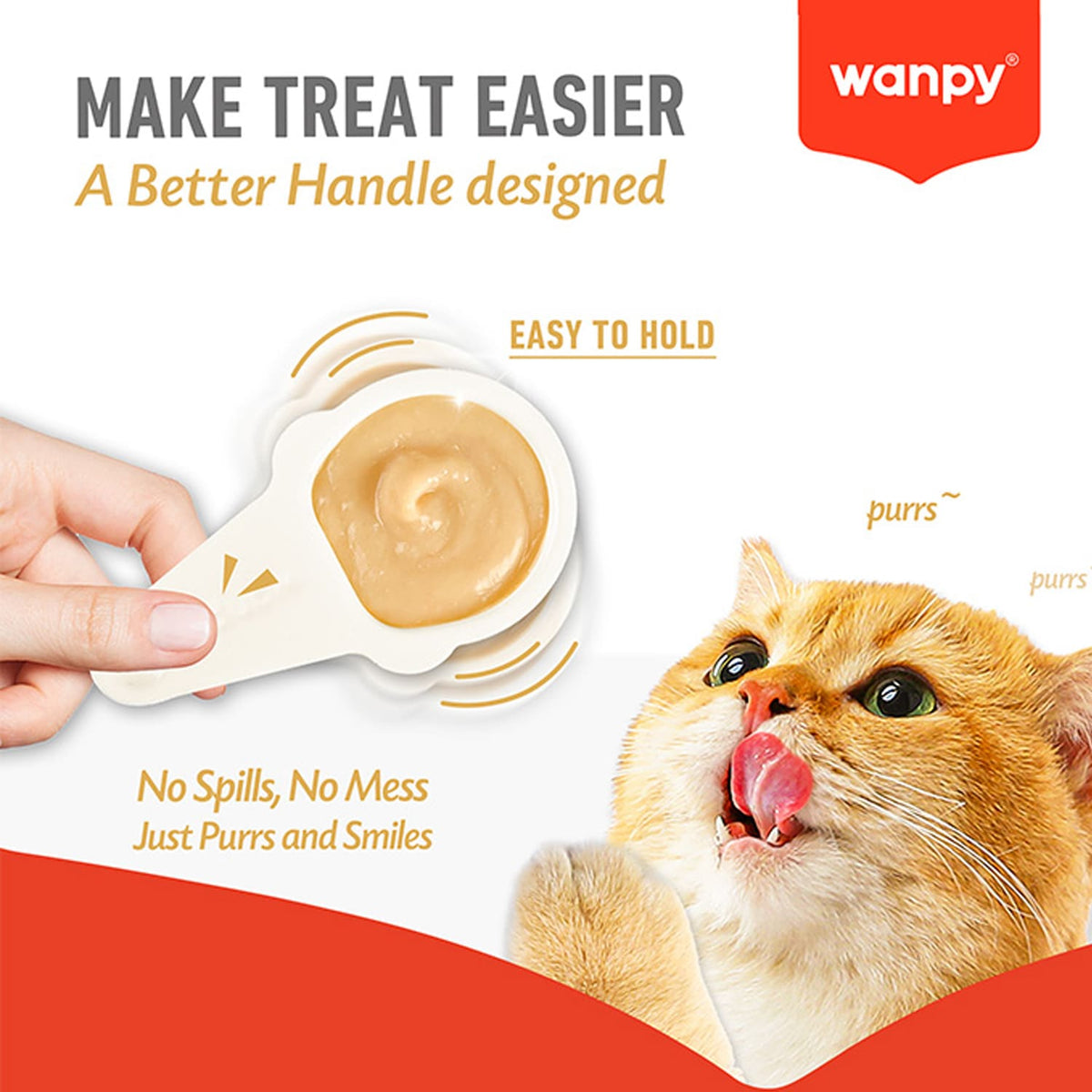 Wanpy Lickable Cream Spoon - Salmon For Cat - (16g x 10pcs/box)