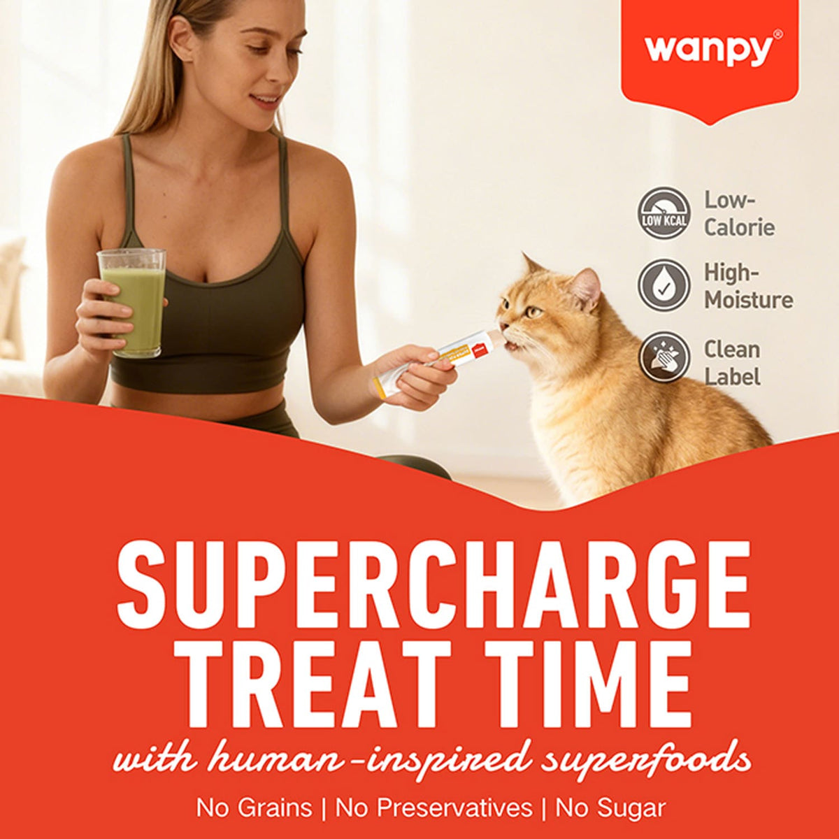 Wanpy Superfoods Creamy Treat For Cat Chicken With Pumpkin & Kale