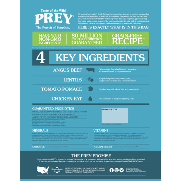Taste of the Wild PREY Angus Beef Limited Ingredient Formula