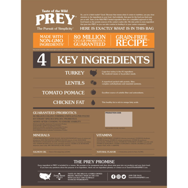 Taste of the Wild PREY Turkey Limited Ingredient Formula for Dogs
