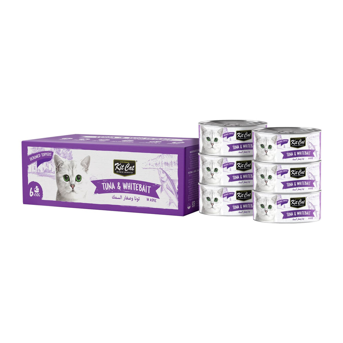 Kit Cat Deboned Tuna & Whitebait Toppers 6x50g