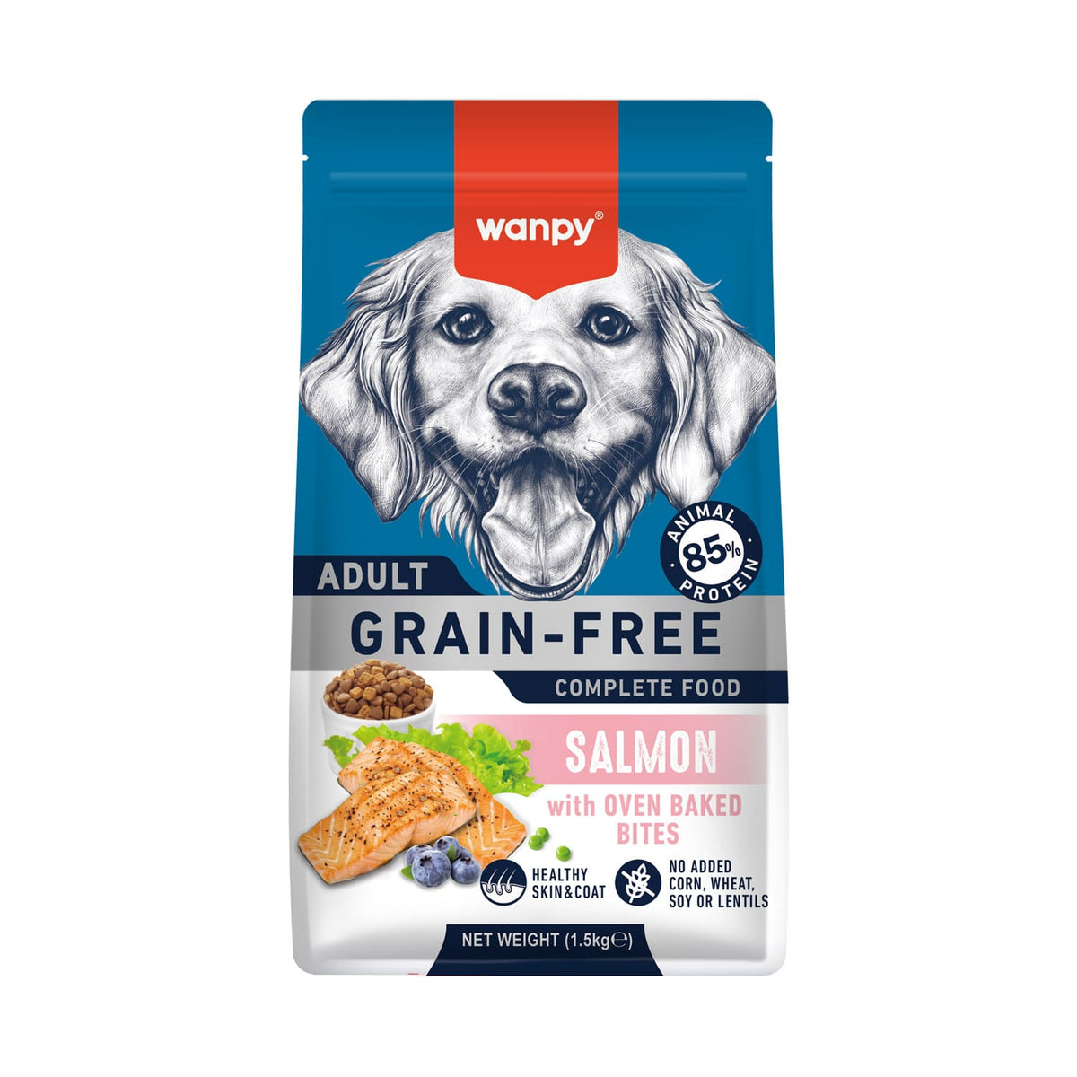 Wanpy Grain Free Complete Food For Dog - Salmon Recipe - 1.5Kg