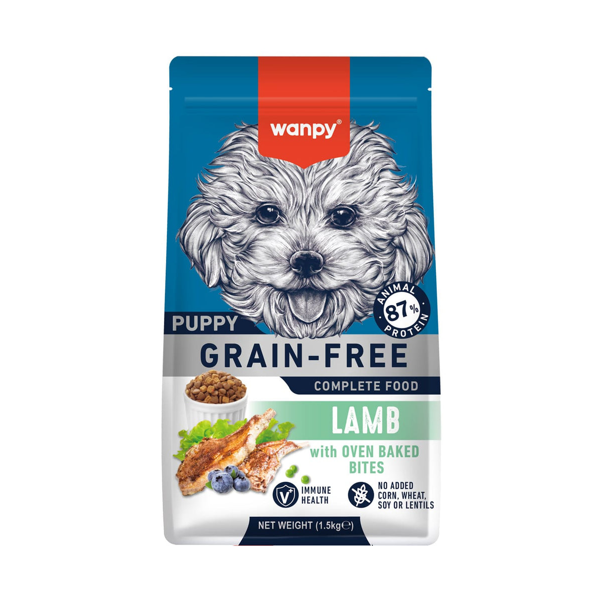 Wanpy Grain Free Complete Food For Puppy - Lamb Recipe - 1.5Kg