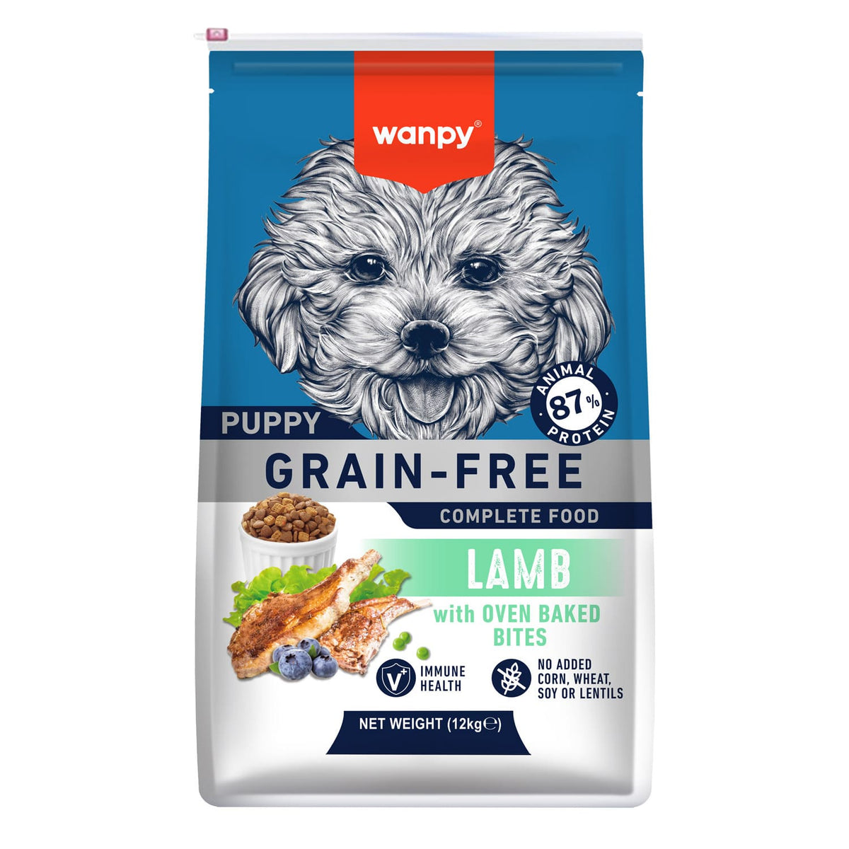 Wanpy Grain Free Complete Food For Puppy - Lamb Recipe - 12Kg