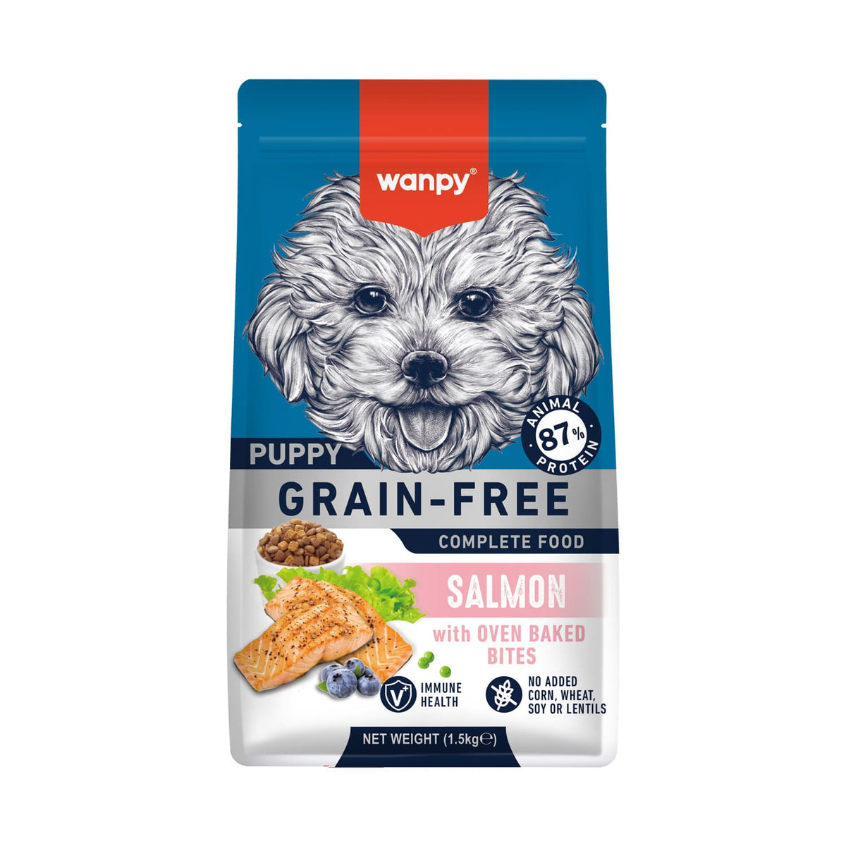 Wanpy Grain Free Complete Food For Puppy - Salmon Recipe - 1.5Kg