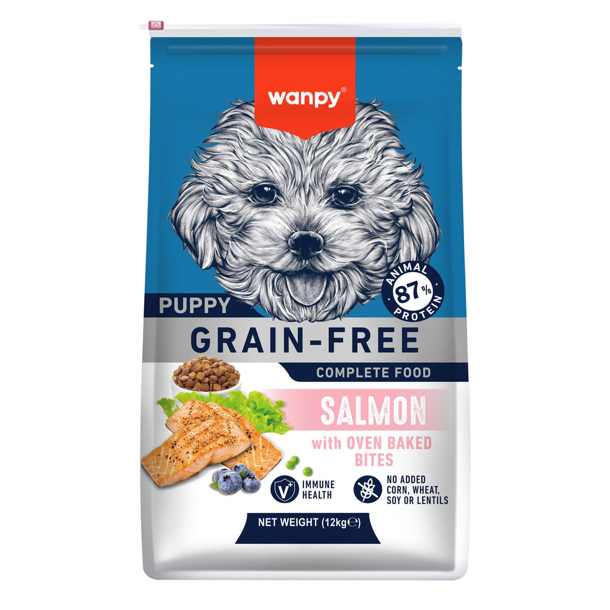 Wanpy Grain Free Complete Food For Puppy - Salmon Recipe - 12Kg