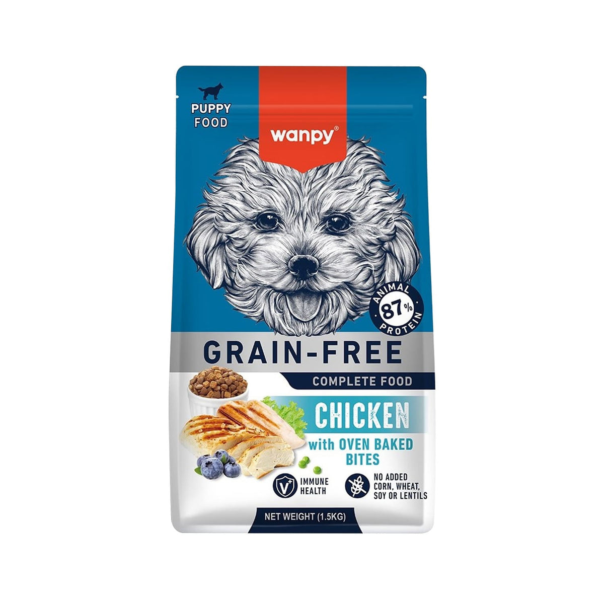 Wanpy Grain Free Complete Food for Puppy - Chicken Recipe - 1.5Kg
