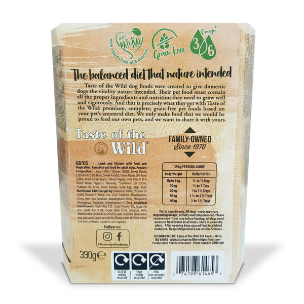 Taste of the Wild Wet Food LAMB Fruit & Veg Tray
