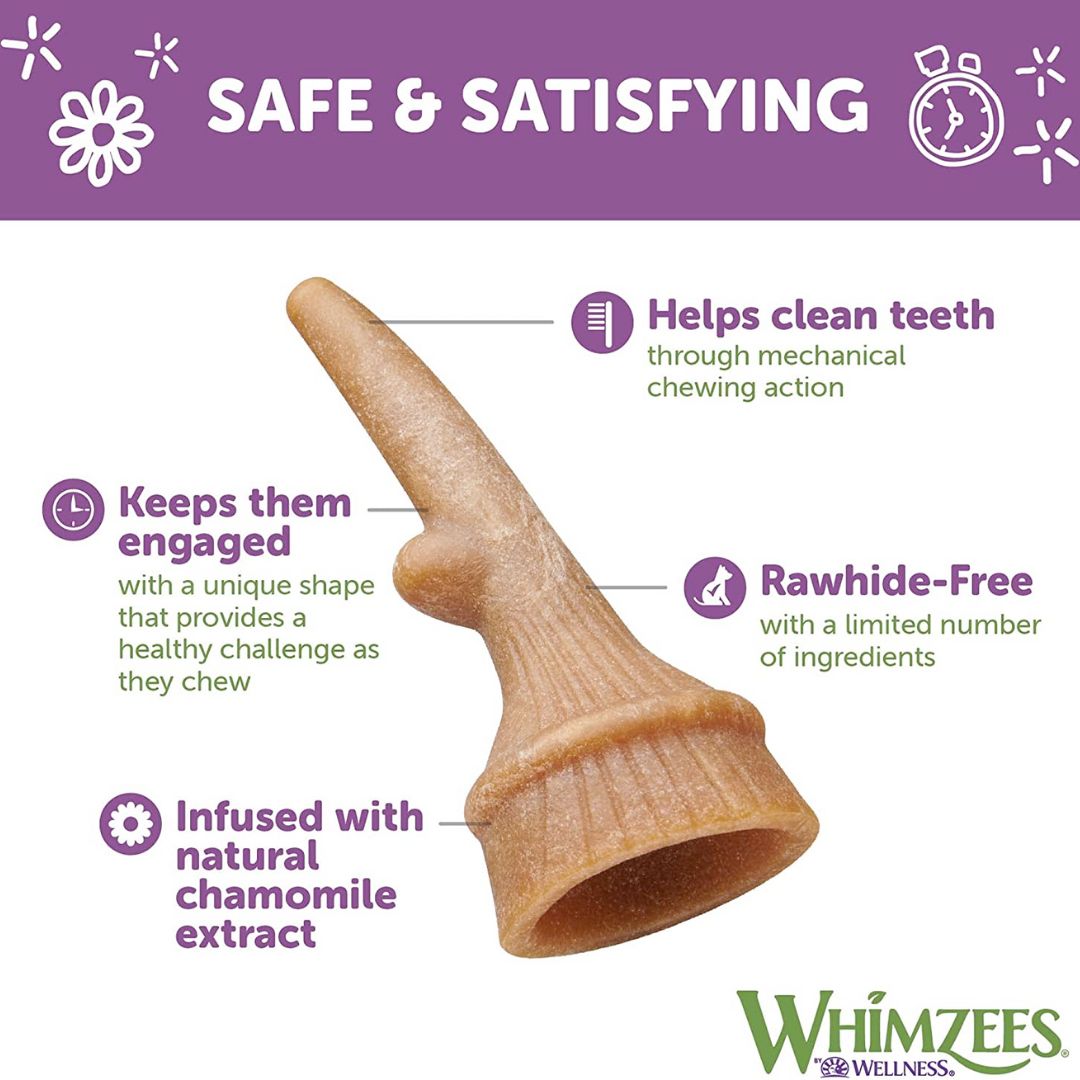 Whimzees Occupy Antler Natural Dental Chews for Dogs - Large (6pc)