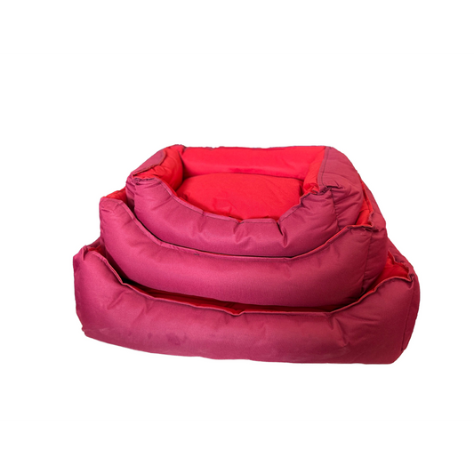 Winter Pet Cushion 3 Piece Set Maroon Red (S-52 X 39 X 14 CM, M-65 X 46 X 20 CM, L-75 X 54 X 20 CM)