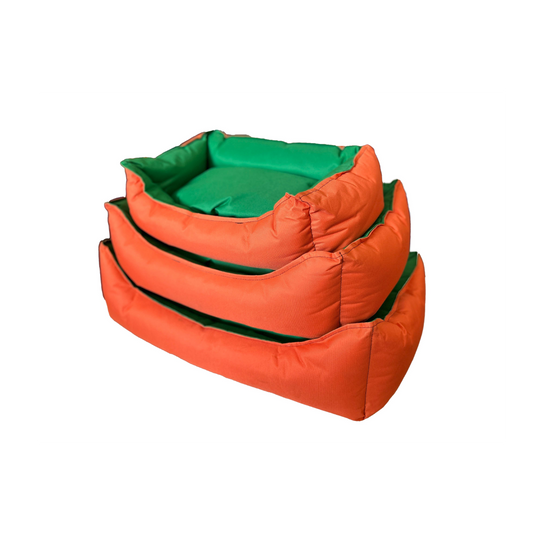 Winter Pet Cushion 3 Piece Set Orange Green (S-52 X 39 X 14 CM, M-65 X 46 X 20 CM, L-75 X 54 X 20 CM)