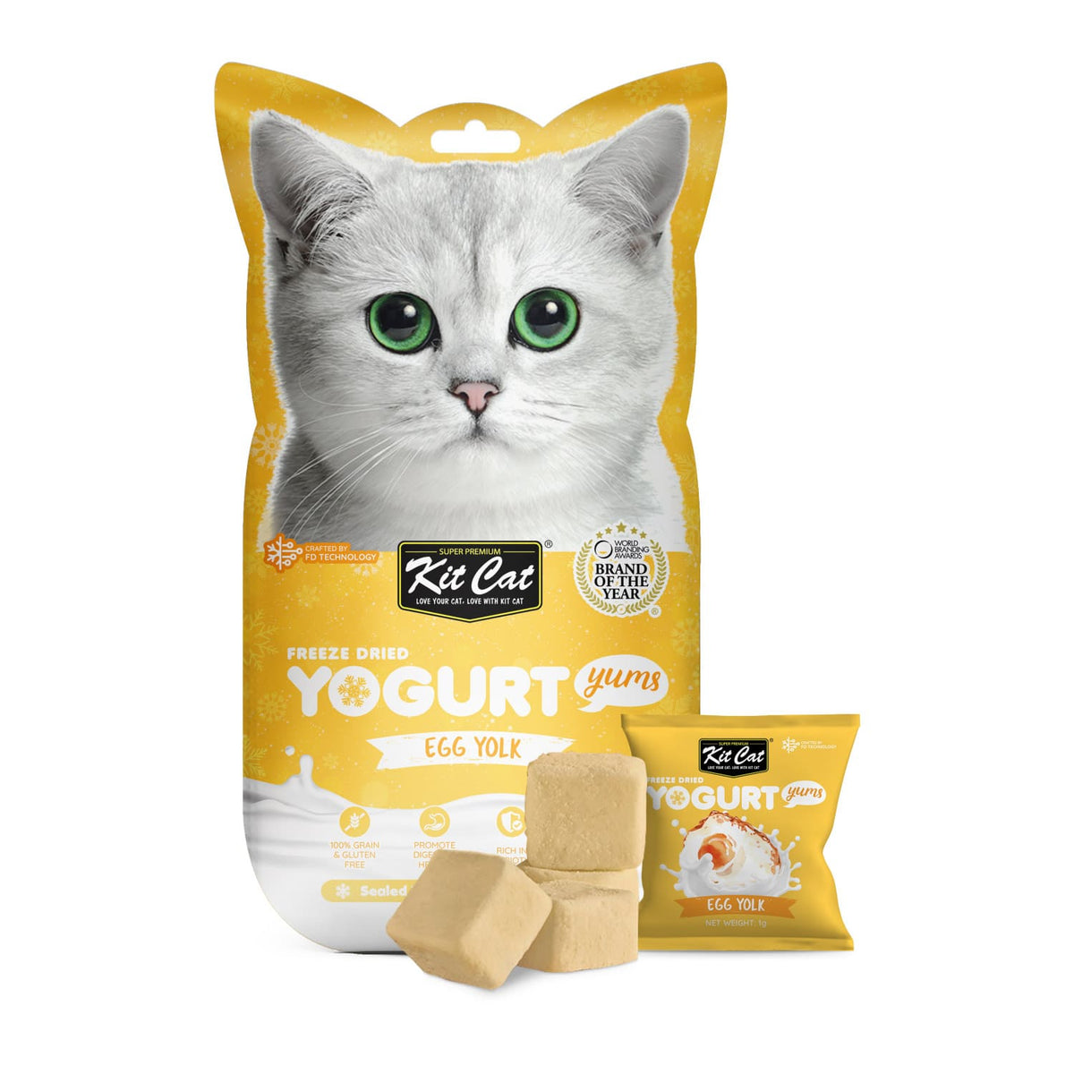 Kit Cat Freeze Dried Yogurt Yums - Egg Yolk