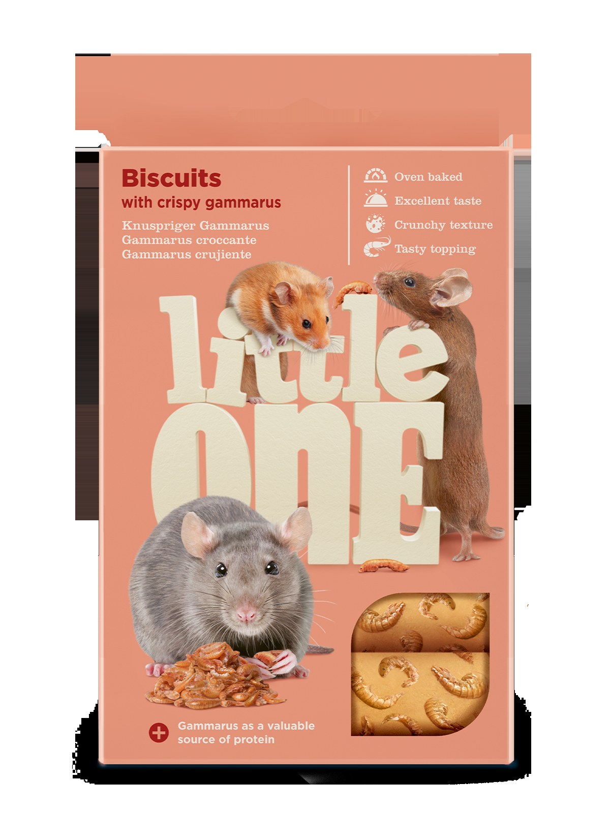 Little One Biscuits for hamsters, rats, mice and gerbils with crispy gammarus 5x7g