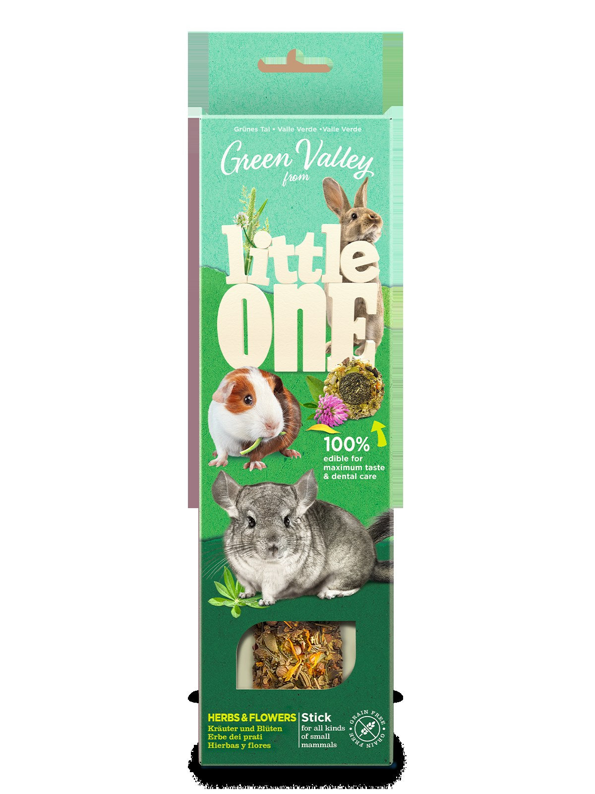 Little One Green Valley Fully edible grain free stick for small mammals with herbs and flowers 1x160g