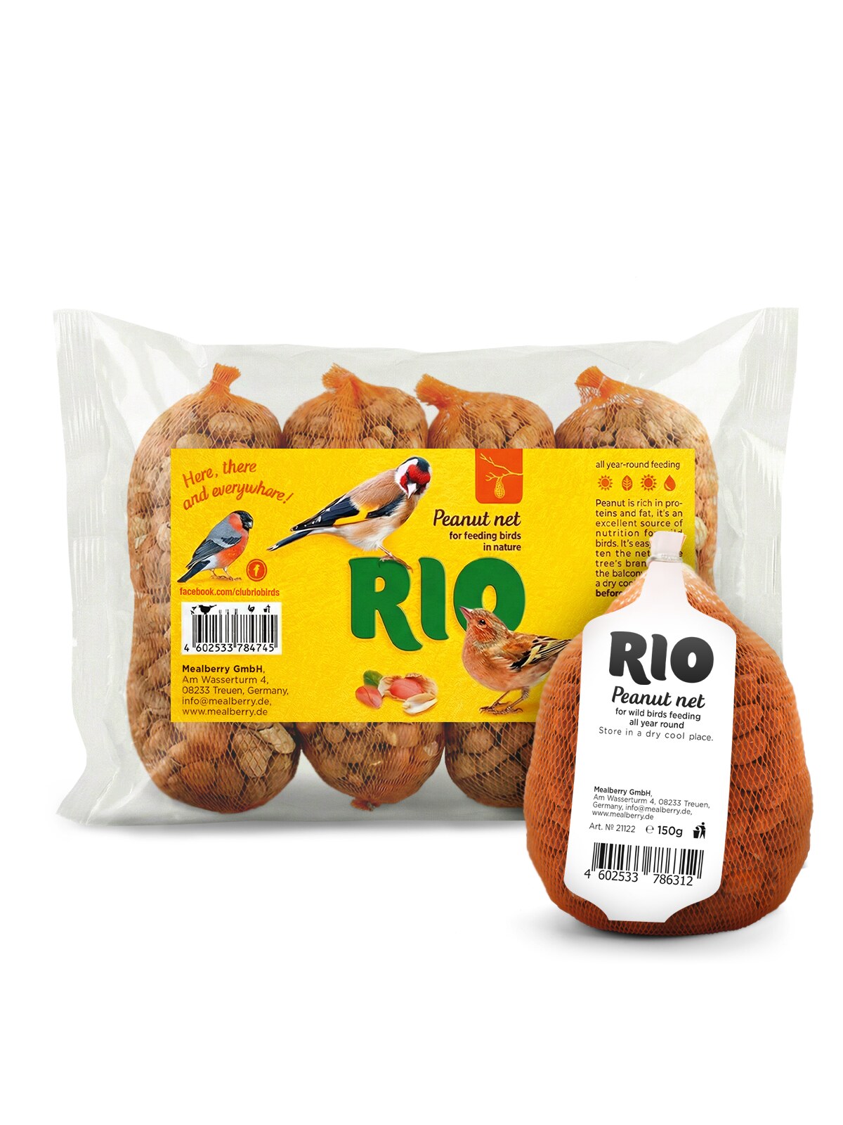 RIO Peanut net for feeding birds in nature 150g