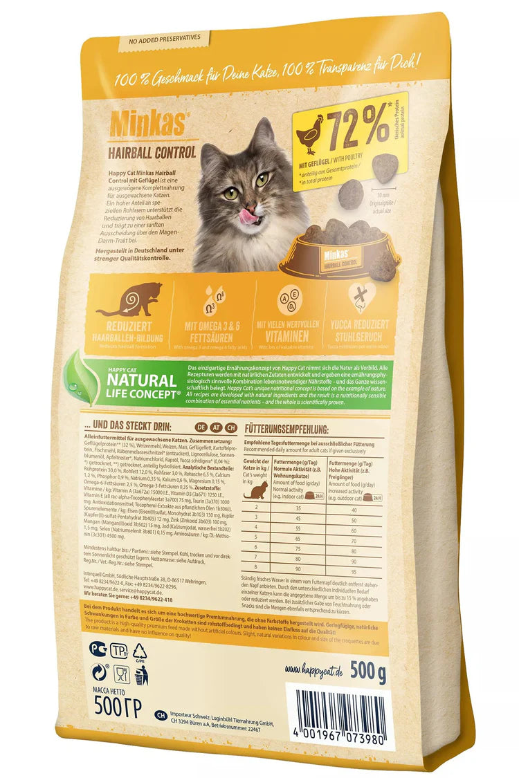 Happy Cat Minkas Hairball Control - Cat Dry Food