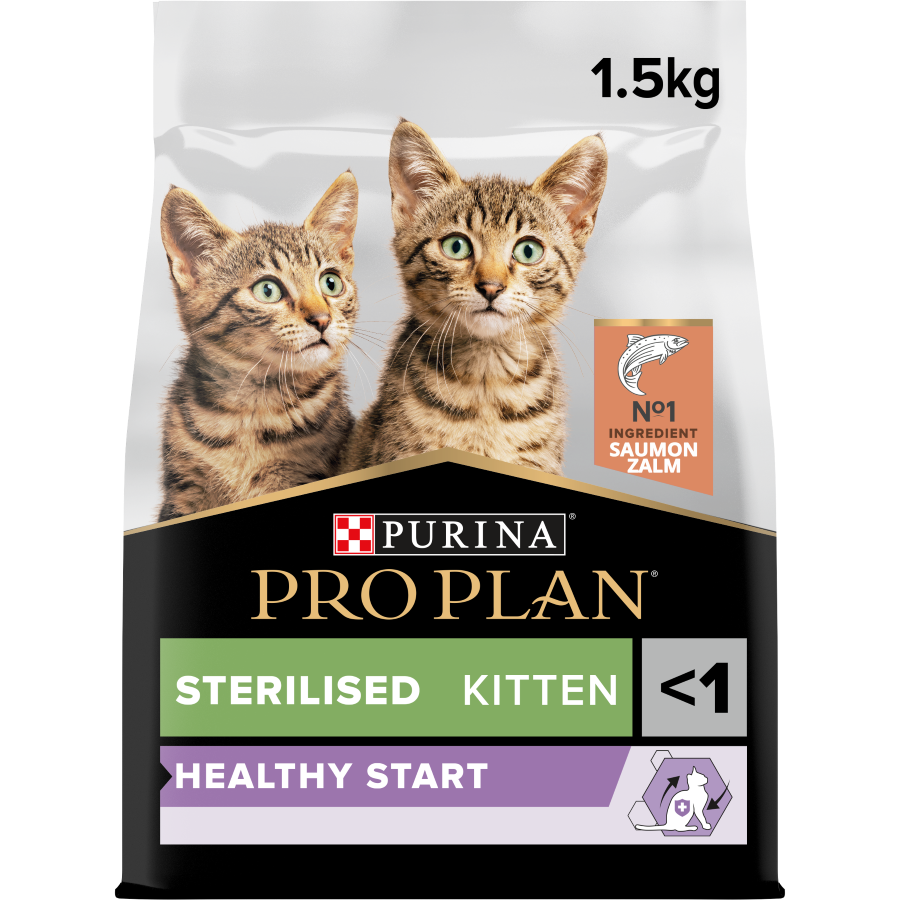 Purina Pro Plan Sterilised Kitten Healthy Start, Dry Cat Food with Salmon, 1.5 kg